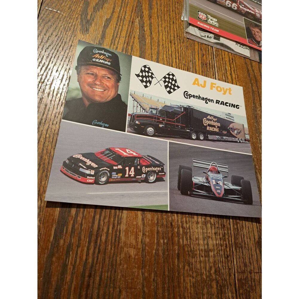 Vintage A.J. Foyt Copenhagen Racing 8x10 Driver Card NASCAR IndyCar